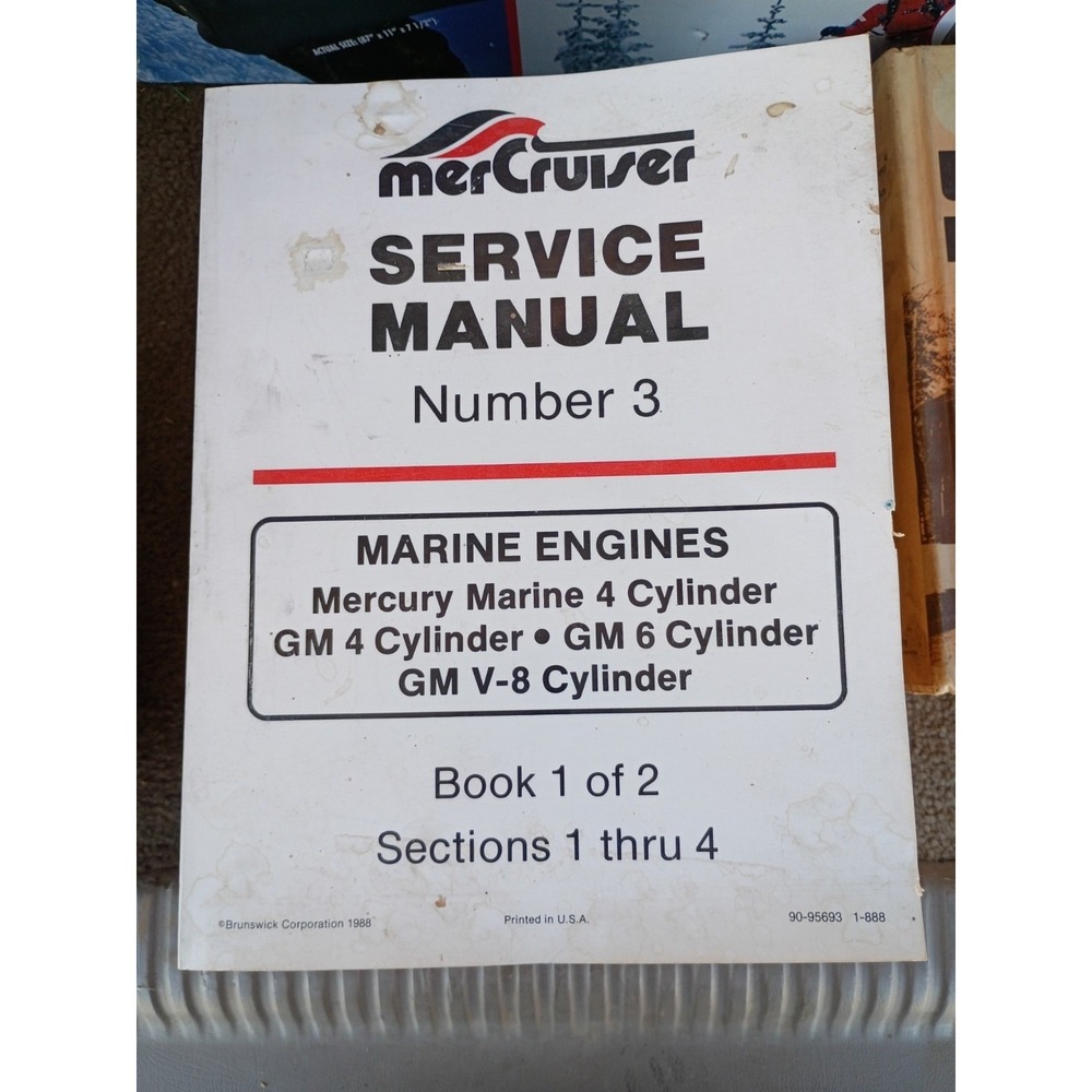 MerCruiser Service Manual No 3 Marine Engines GM 4 6 V8 Cylinder 90-95693 1988